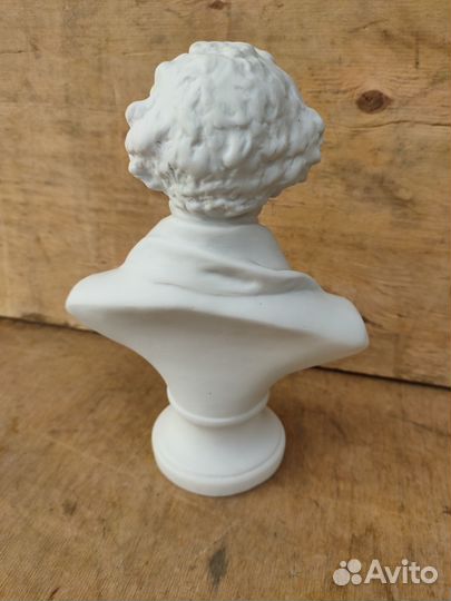 Фарфоровый Бюст Пушкин лфз Бисквитный