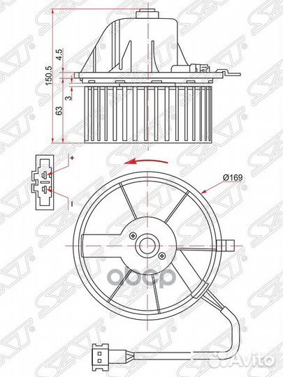 Мотор отопителя салона volkswagen transporter T4