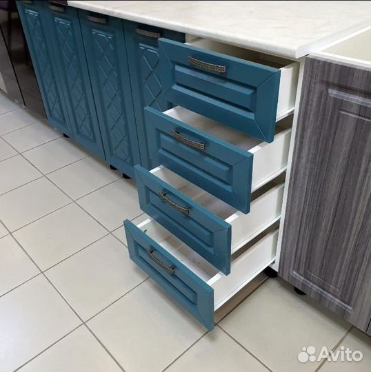 Кухня Агава белая/Моренга 1,6 метра (новая)