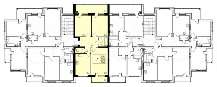 3-к. квартира, 83,5 м², 3/4 эт.