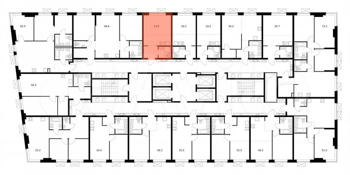 Квартира-студия, 23,8 м², 30/33 эт.