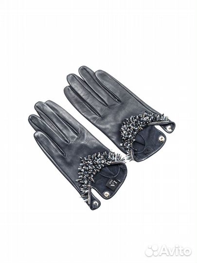 Кожаные перчатки Кассия-ежи