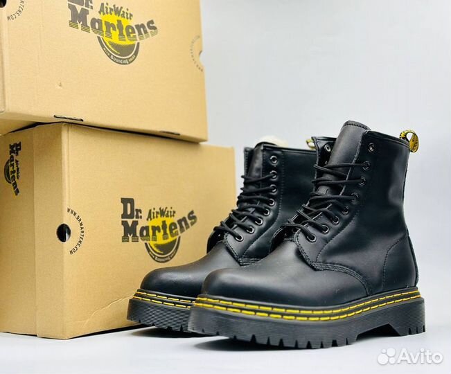 Ботинки Dr.Martens чёрные женские мех