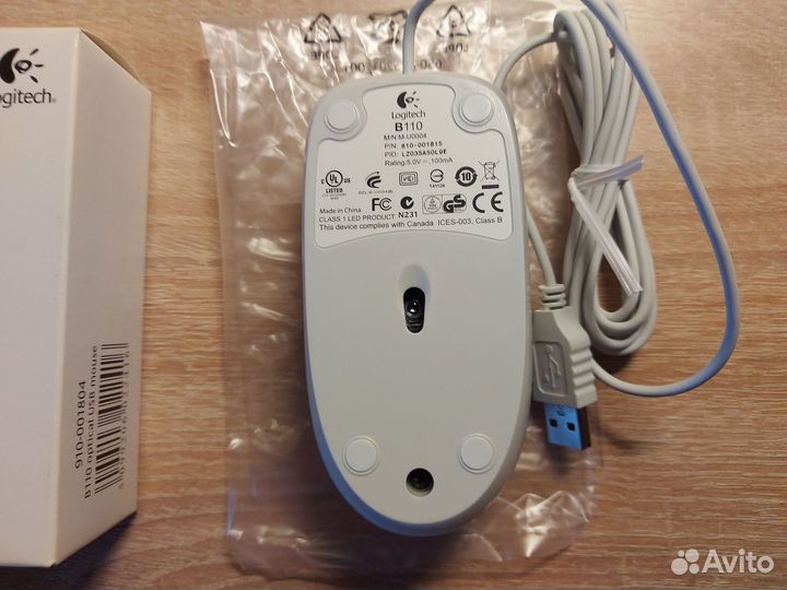 Мышь Logitech B110 White USB