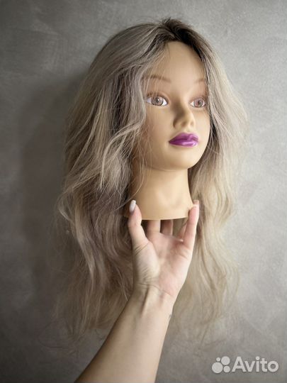 Болванка для причесок натуральные, учебная голова