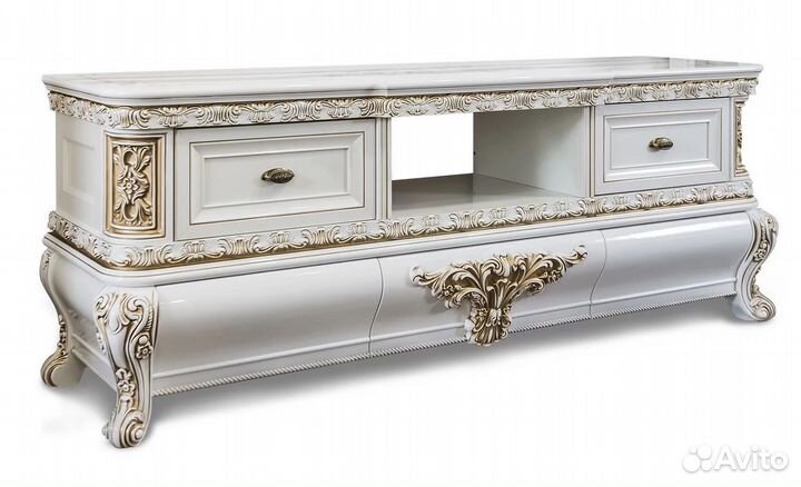 Тв - Тумба в гостиную Алсу белый глянец