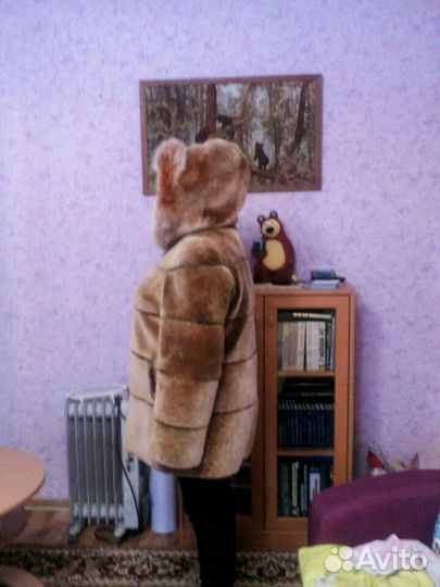 Шубка натуральная мутон- поперечка р 56-60