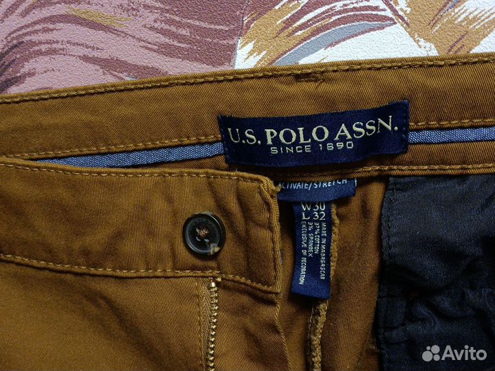 Us polo assn брюки плотные коричневые