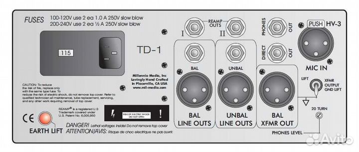 Микрофонный процессор Millennia Media TD-1