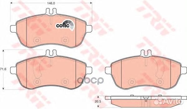 Колодки тормозные дисковые перед GDB1736 TRW