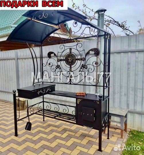 Кованные мангалы с крышей