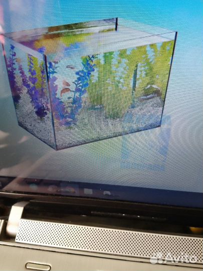 Аквариум для рыбок 10 л, зеркальная стенка