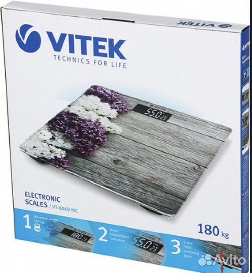 Весы напольные электронные Vitek с ЖК дисплеем