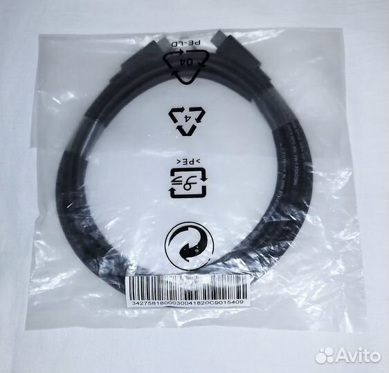 Новый Кабель Lenovo USB-C/USB-C 1,8м Док/Монитор