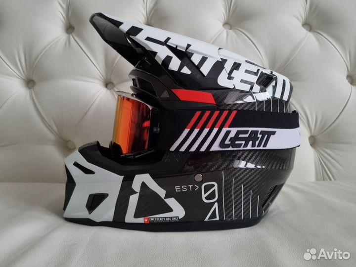 Эндypo шлем Leatt 9.5 V23 + oчкu Velocity 6.5