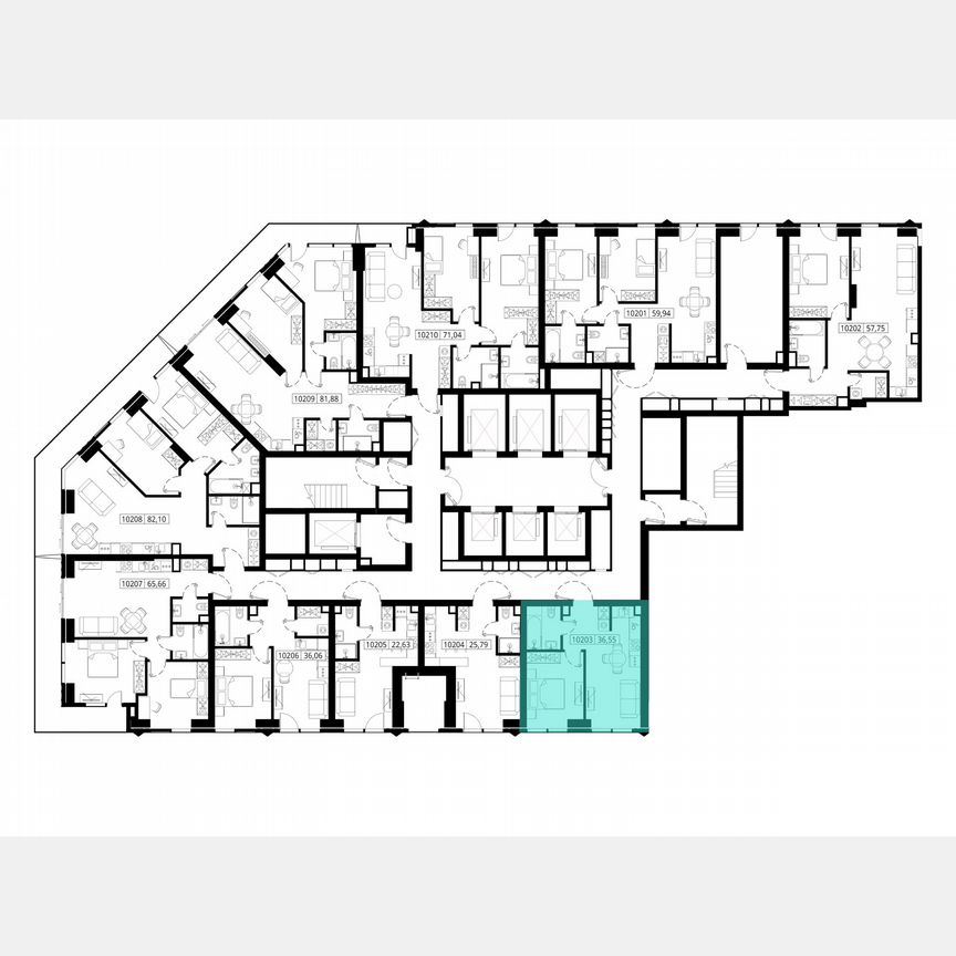 1-к. квартира, 36,4 м², 2/55 эт.