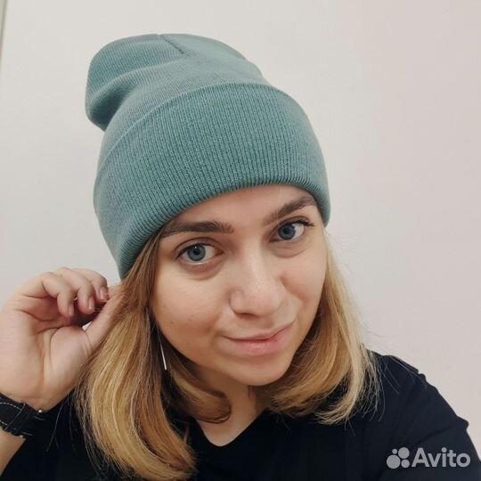 Шапка бини однотонная