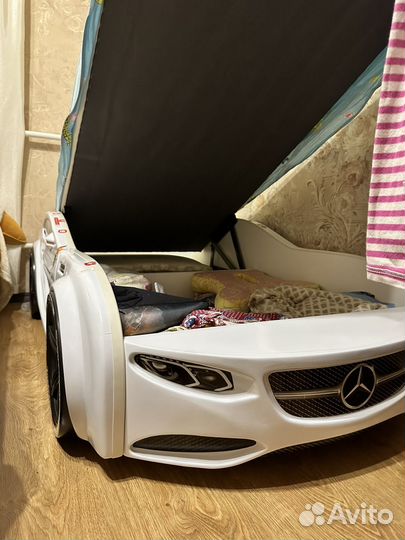 Детская кровать машина с матрасом