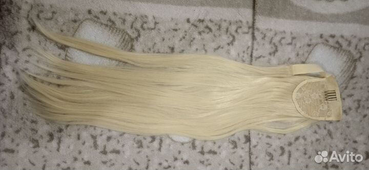 Хвост на ленте блонд