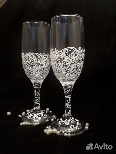 Бокалы свадебные. Роспись на заказ