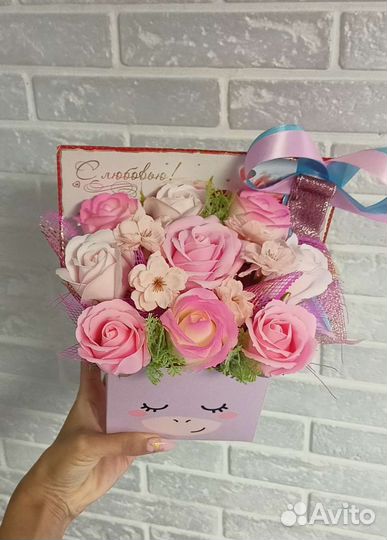 Букет из мыльных роз в конвертике)