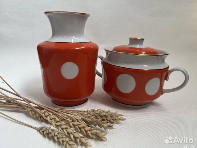 Посуда СССР ваза горох на красном винтаж