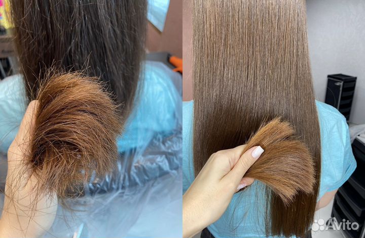 Кератиновое выпрямление волос