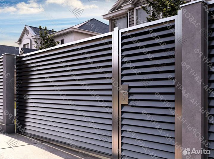 Забор жалюзи металлический