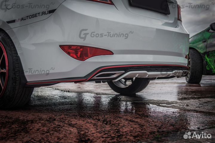 Задняя накладка Zeus на Hyundai Solaris