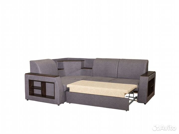 Диван угловой Сенатор simple 21 серый велюр