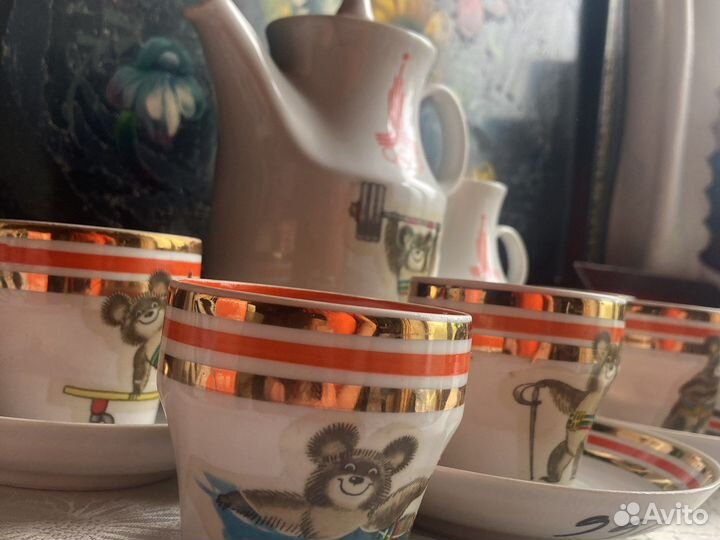 Олимпиада 80 Сервиз с наклейками по частям