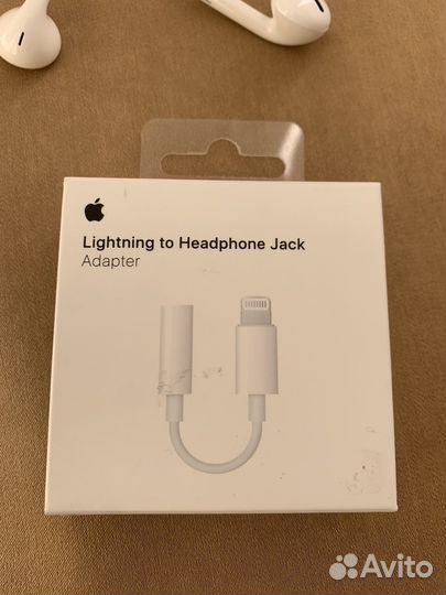 Наушники проводные Apple EarPods 3,5 мм+адаптер