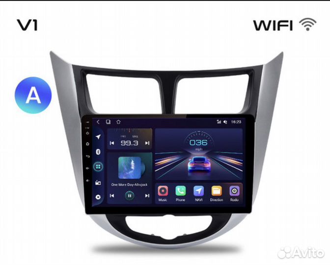 Магнитола 2 din android 9 дюймов Hyundai solaris