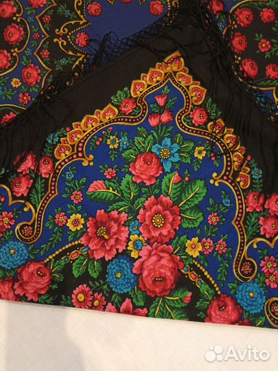 Павловопосадский платок шаль СССР Торжок шерсть