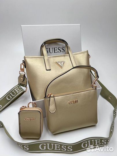 Сумка Guess Latona mini tote с двумя клатчами