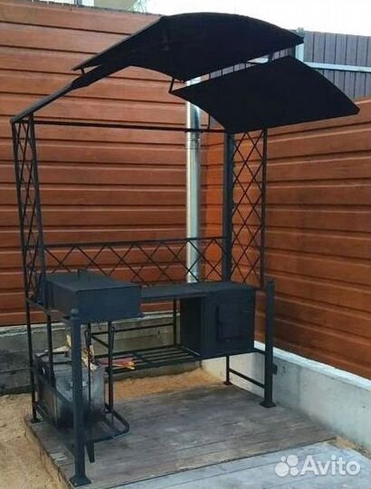 Мангал с печью под казан
