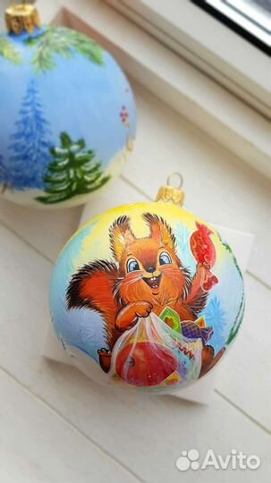 Елочные шары с росписью ручной работы