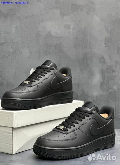 Кроссовки Nike force 1 черные мужские (Арт.28204)