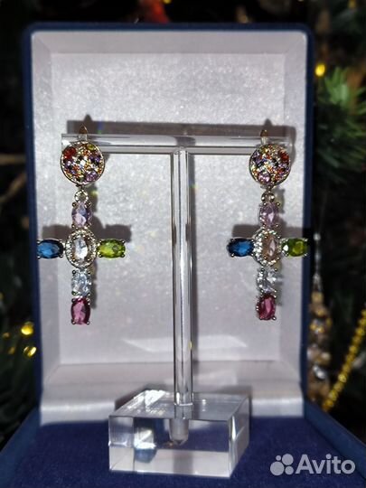 Серьги с крестом (моносерьга)