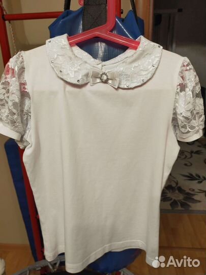 Блузка белая для девочек 134