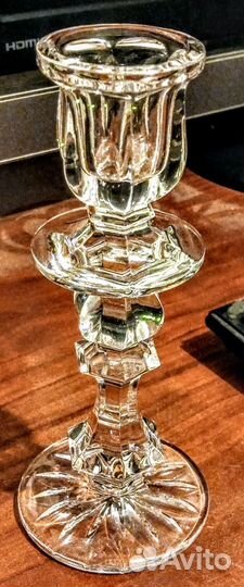 Подсвечник из толстого хрусталя, советский