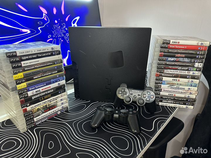 Прошитая Ps3 Slim 320gb+2 дж