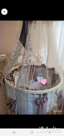 Детская кроватка трансформер с маятником