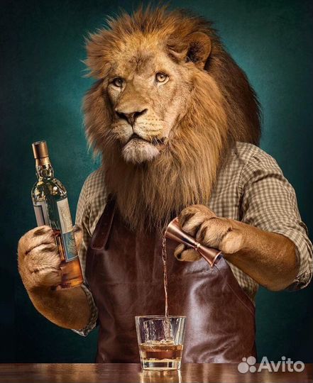 Картина маслом со львом Картины в подарок Лев