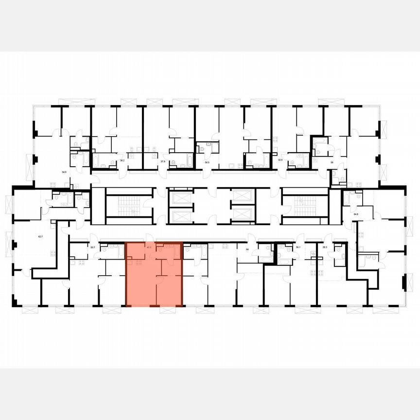 1-к. квартира, 41,1 м², 19/24 эт.
