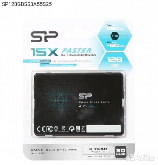 SP128gbss3A55S25, Диск SSD silicon power Ace A55 2