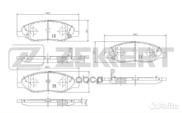 Колодки передние Nissan/Zekkert/ BS1941 Zekkert