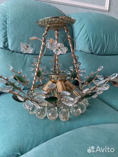 Люстра потолочная бу хрустальная