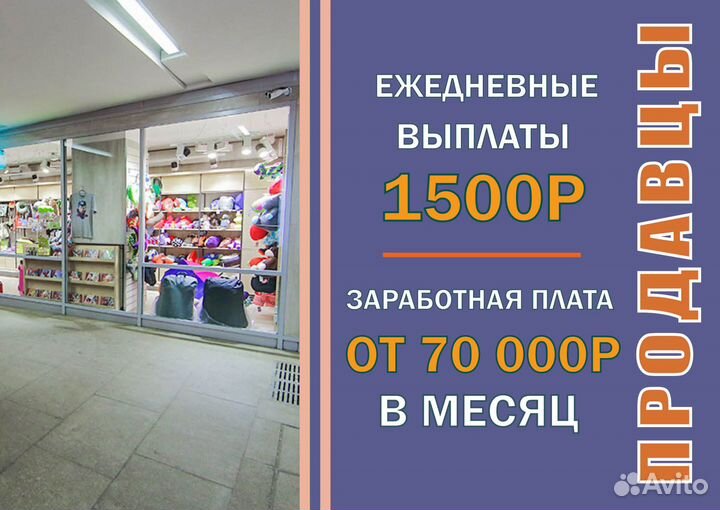 Продавец-кассир в киоск с ежедневной выплатой