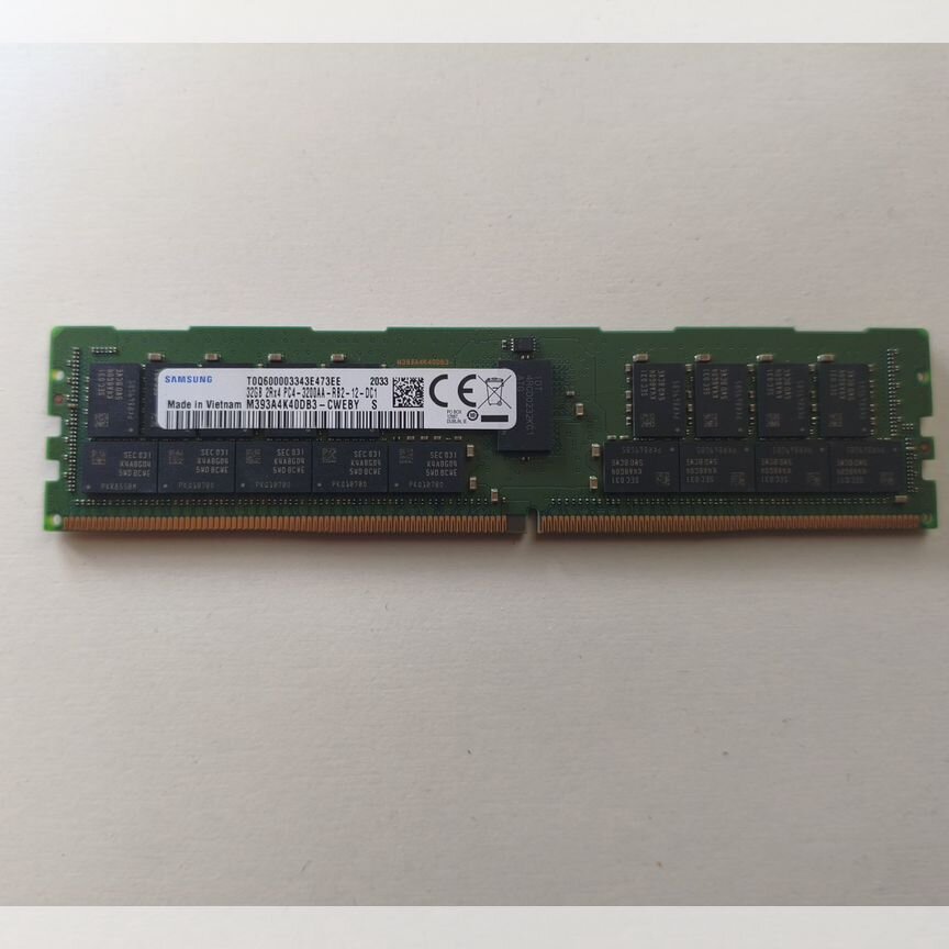 [PC4-3200] 32 Gb 3200 Mhz 2rx4 Rdimm Samsung Cwe, Склад 4 Шт Pc4-3200